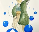 総実績6千件★浮世絵風に水彩で前世や守護霊描きます 美術系占い師がお客様を守る「見えない存在」を絵にします イメージ6
