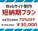 先着3名様70％OFF！短納期でサイトを制作します とにかく短納期で！でもクオリティも保証します。 イメージ1