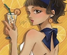 レトロおしゃれなガールズイラスト制作致します あなただけの可愛いGIRLsお描きします♡ イメージ3