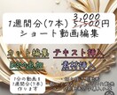 各種SNSのショート動画1週間分(7本)編集します 動画を丸投げするだけで1週間分のショート動画が出来ます！ イメージ1