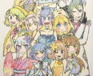 デフォルメキャラが並んだ集合イラストを描きます 3〜10くらいのデフォルメちゃん並べます記念イラストなどに イメージ3