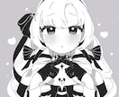 可愛いアイコン/イラスト制作します 地雷風モノクロでかわいい自分だけのイラストをお作りします！ イメージ1
