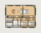 間取り図から家具付きの3D間取りを作りますます 上から見た3Dと、部屋の中からの眺めをお届けします イメージ3