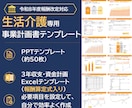 生活介護の事業計画書テンプレを販売します 構成済みPPT約50枚＋報酬算定式入り3年収支・資金計画 イメージ1