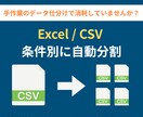 大量のCSVを条件別に自動分割し仕分けます 得意先や担当者ごとにCSVを一瞬で分割します イメージ1