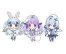今だけお得☆(5名まで)かわいいミニキャラ描きます SNSアイコンや動画素材に使えるイラスト描きます！ イメージ2