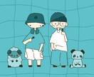 写真やイメージに合わせたゆるかわなイラスト描きます 貴方やご友人をゆるかわにします！お祝いやメッセージにも！ イメージ1