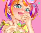 パッと目を引く！かわいいSNSアイコン制作します アニメのように表情豊に、ビビッドカラーで可愛く仕上げます！ イメージ4