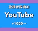 YouTube宣伝！登録者数1000人増やします 1500円で+1000人！最大10万人まで増加可能！ イメージ1