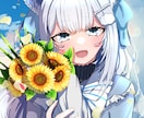印象的な人物イラストに描かせていただきます SNSやブログのヘッダー、動画用の1枚絵、立ち絵等に！ イメージ3