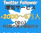 2,000人Twitterフォロワー増やします Twitterフォロワー宣伝します！確実にフォロワー増加！ イメージ1