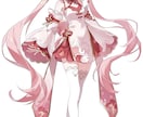 立ち絵　販売しています。1点のみです。ます 桜、桜餅風　女の子　着物　ピンク イメージ2