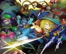 ポップでダークなキャラクターイラストを描きます 背景・色合いにもこだわり描写致します！ イメージ1