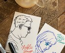 海外スケッチ風★似顔絵を描きます 紙ナプキン x 油性ペンで描く、スタイリッシュなスケッチ イメージ4