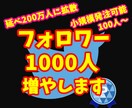 ツイッター1000フォロワー増えるまで拡散します 小規模からの注文も可能⭐️1週間の減少保証あり イメージ1