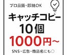 最安価格でキャッチコピーを10個提案します 即納！10案の中から納得のキャッチコピーがすぐ見つかる! イメージ1