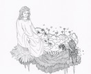 幻想的なモノクロのイラストを描きます 【アイコン、挿絵にも】ペン画家による繊細でおしゃれなアート イメージ5