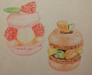 色鉛筆で食べ物のイラストを描きます チラシなど挿し絵を使ってアクセントに! イメージ1