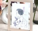 シンプルかわいい赤ちゃんの似顔絵を描きます ファーストカットアートや日々の思い出に…ポストカードサイズ イメージ4