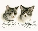 名前入り┊おしゃれなペットの似顔絵を水彩で描きます ┊犬・猫・うさぎ・小動物・鳥さんもOK ┊原画納品 イメージ5
