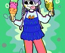 ゆるーい動物・フード・人物イラスト作ります 可愛い・ゆるい・ビビッドなイラストをお求めの方に！ イメージ1