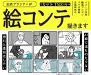 広告プランナーが絵コンテを制作します お見積もり相談からお気軽にご連絡ください イメージ1