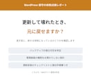 更新して壊れたとき戻せるか点検しますます 直す前に、戻せる体制かどうかを確認します イメージ1
