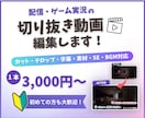 配信者向け配信の切り抜き・文字入れをします 配信もしくは切り抜き作成を5本分まとめて依頼も可能！ イメージ1