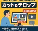 動画のカット・テロップで見やすく編集します 面倒な編集作業は丸投げOK！スピーディーに仕上げます！ イメージ1