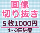 画像の切り抜きを承ります 5枚で1,000円！画像加工/画像切り抜き/白抜き/合成 イメージ1
