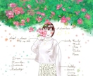 コスパ◎優しい雰囲気のオシャレ線画イラスト描きます 3パターン背景を追加料金なしでお渡し！温もりある絵をあなたに イメージ3