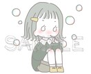 可愛い女の子のアイコンを描きます ミニキャラの女の子をパステルカラーで イメージ1