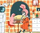 商用利用可！シンプルでキュートなイラスト描きます 丸っこい線と優しい色合いの可愛いイラストです！ イメージ1