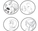 よこ顔のアイコン、全身イラスト描きます シンプルなよこ顔イラスト描きます イメージ4