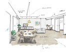 手描きの内観パースをイメージに合わせて作成致します 店舗・住宅の提案イメージや資料作成用の背景デザインに最適！ イメージ1