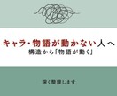 キャラや構成の違和感を整理します 違和感を整理することで、物語が動く状態にします。 イメージ1