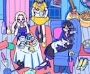 ポップでカラフルなキャラクターイラストお描きします あなたの好きを世界ごと描きます。 イメージ1