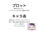 プロット・キャラ表にプロがアドバイスします 元大手出版社の漫画編集者と気軽に漫画を作ろう！ イメージ2