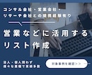企業情報などの営業リスト作成をします 【不動産・フォロワー数・医療行為など】限定的な調査可能です！ イメージ1