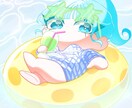 配信用やSD、アイコン向けイラスト依頼描きます 2~3等身のアニメ塗りのミニキャラを描きます イメージ1