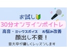 30分ボイトレ｜高音・ミックスボイス改善します 顔出し不要の30分お試しオンラインボイトレです！ イメージ1