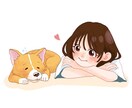 愛犬とあなたのイラストをお描きします かわいい愛犬との２ショットイラストはいかがですか？ イメージ4