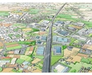 わかりやすく魅力ある手描き鳥瞰パースを制作します 公園やイベント、市街地や広域な鳥瞰など様々に対応 イメージ6