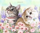 ペット肖像画【犬・猫さん全身】をお描きします 修正無制限で写真以上の存在感。A3額装配送・画像データ提供 イメージ5