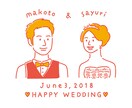 ウェルカムボード・ペーパーアイテムイラスト描きます 結婚式の様々なアイテムに展開できるコスパ最高な似顔絵です イメージ3