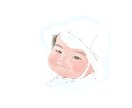 ふんわりかわいい【赤ちゃん似顔絵】を描きます 写真をもとに、記念日や成長記録用のイラストをお描きましす。 イメージ1