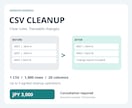 CSVの重複と表記ゆれを整理します 元データを残して変更件数も報告します イメージ1