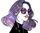 宇宙★加工のSNSアイコンの似顔絵描きます プロの画家が作る宇宙加工をしたオシャレでかわいいアイコン♡ イメージ2
