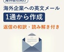 海外取引の英文ビジネスメールを1通から作成します 商社で海外営業を経験した実務者が作成します イメージ1