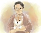 飼い主様とペットのイラストを制作します 飼い主様とペットのほんわかアートとメッセージ イメージ1